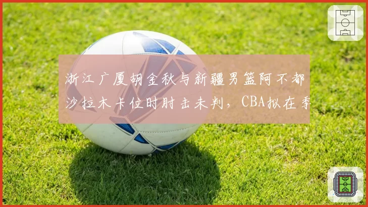 浙江广厦胡金秋与新疆男篮阿不都沙拉木卡位时肘击未判，CBA拟在季后赛增设“录像回放专员”席位